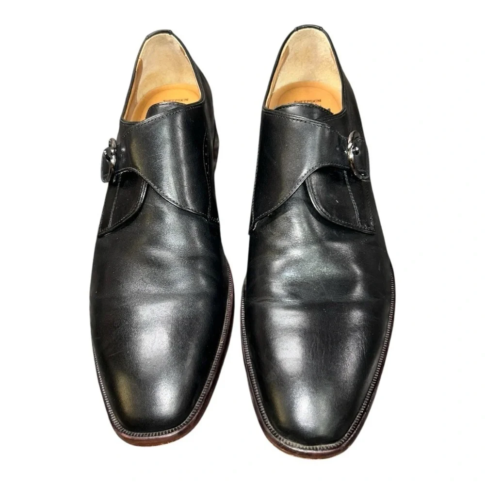 Johnston & Murphy McClain Monk Strap Black Leather Men’s 13 ME7